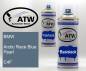 Preview: BMW, Arctic Race Blue Pearl, C4F: 400ml Sprühdose + 400ml Klarlack - Set, von ATW Autoteile West.